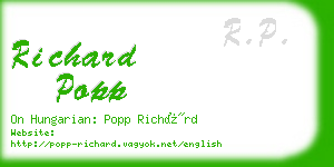 richard popp business card